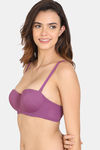 Zivame Beautiful Basics Padded Wired 3/4th Coverage Strapless Bra - Purple Passion — thumbnail 5